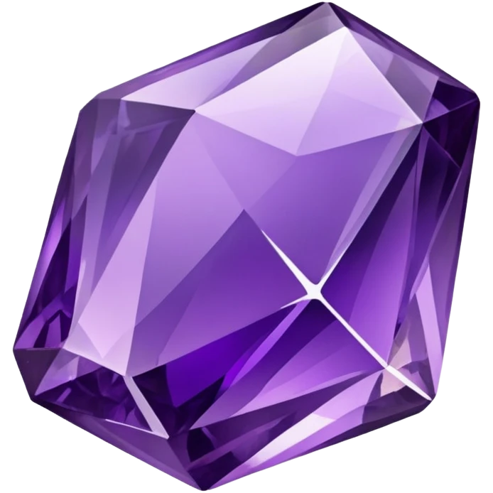 A shiny purple amethyst crystal with multiple facets emoji