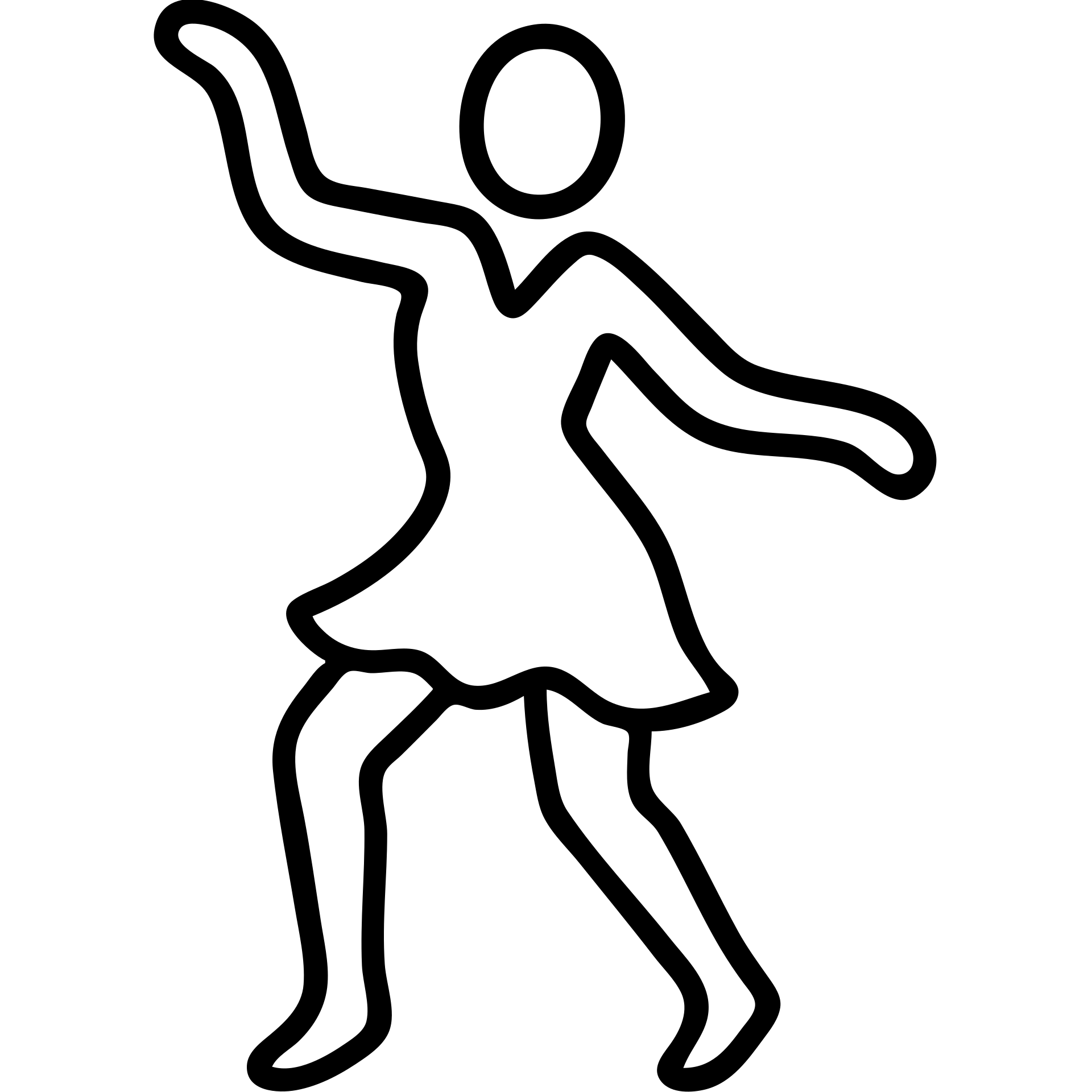 Simple Colombian salsa dancer silhouette in dynamic pose emoji