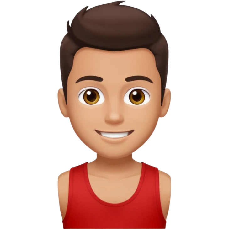 Bratz Boyz Dylan hazel eyes, dark brown hair, red tank top emoji