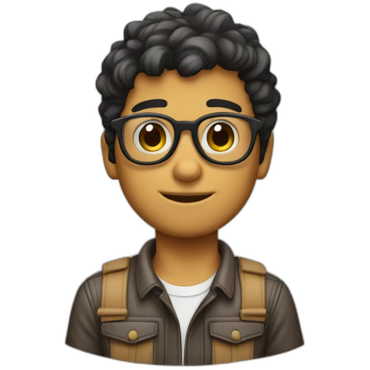 Chico blanco estilo sof boy crunge con lentes emoji