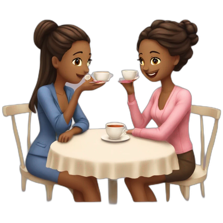 gossip over tea two girl friend emoji