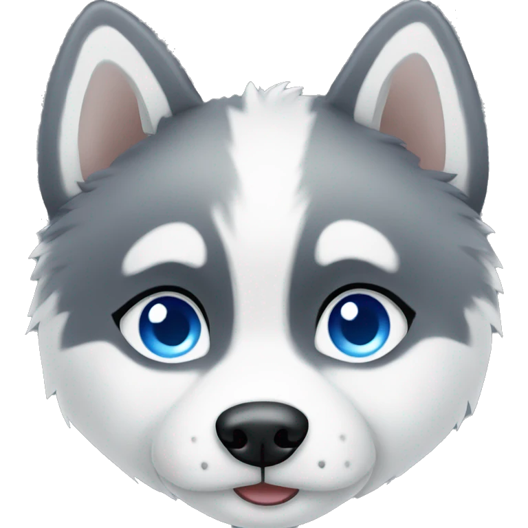 Husky with blue eyes fluffy emoji