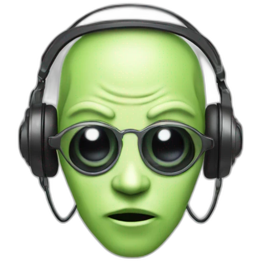 Attitude alien with headsets emoji