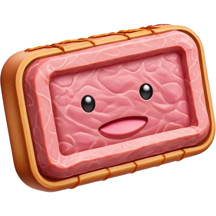 art made of spam meat emoji