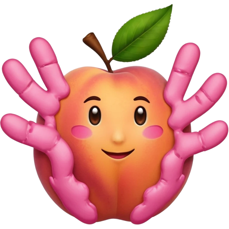 Peach with handprints emoji