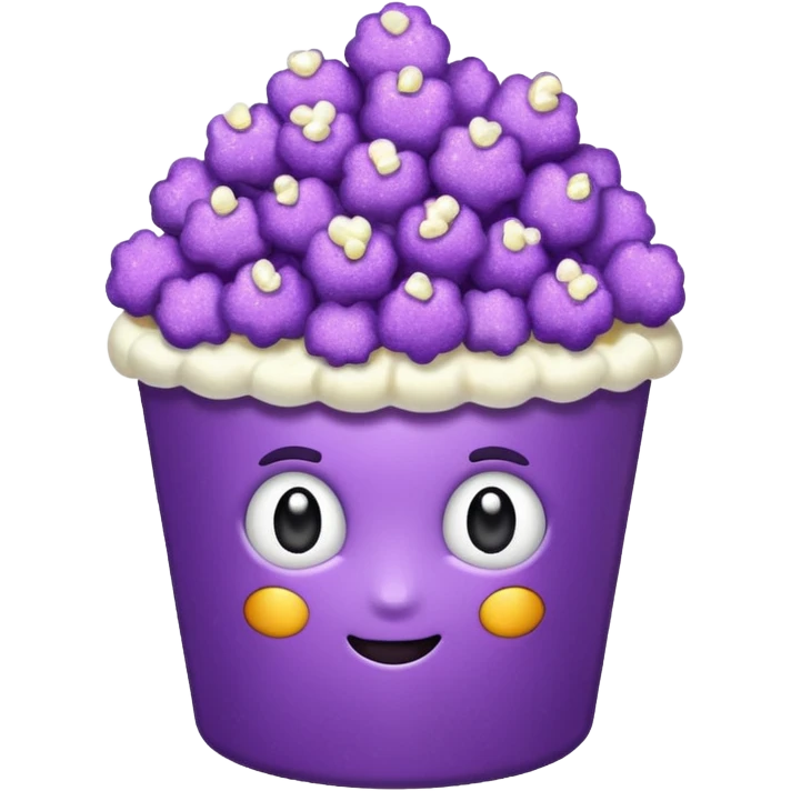 Glitter purple popcorn emoji