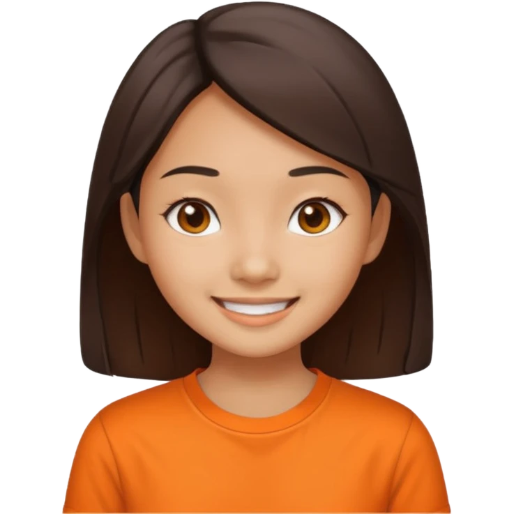asian girl with orange shirt emoji