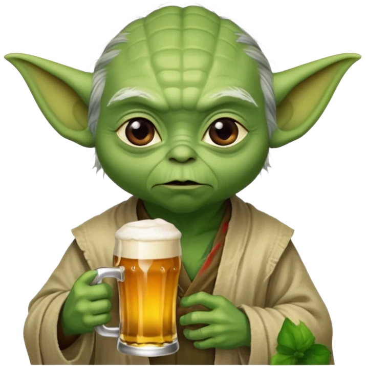 Yoda une bière à la main emoji
