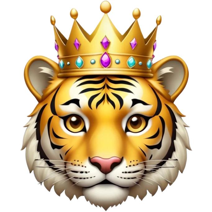 tiger face with crown VIP for Twitch emote emoji