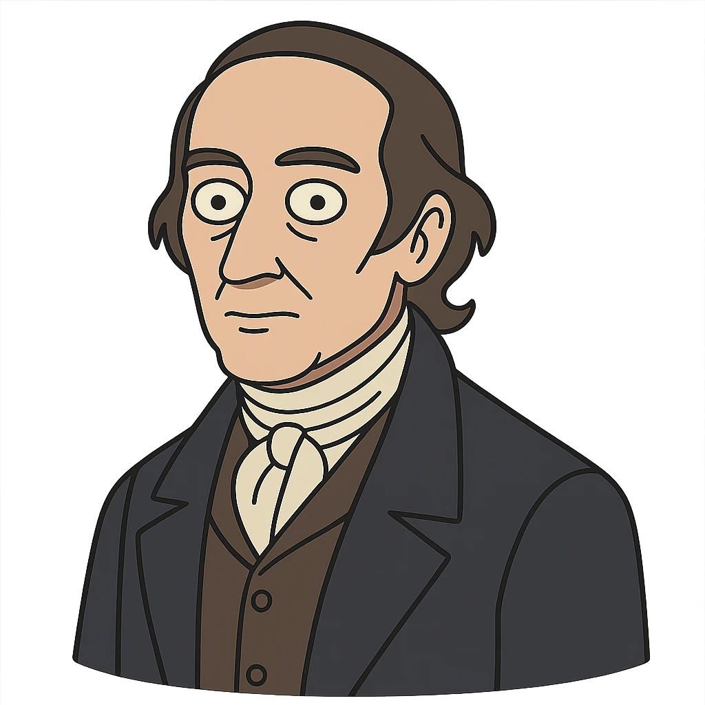 portrait of Robert Owen in flat toon style emoji