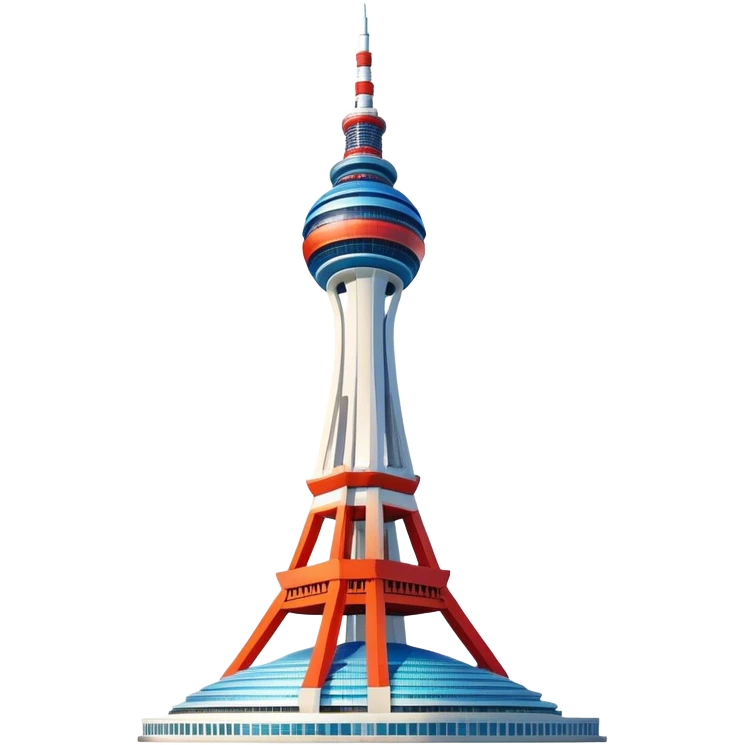 Cinematic Realistic N Seoul Tower Landmark Emoji, showcasing a futuristic tower with panoramic views rendered with sleek textures and vibrant, modern lighting. emoji