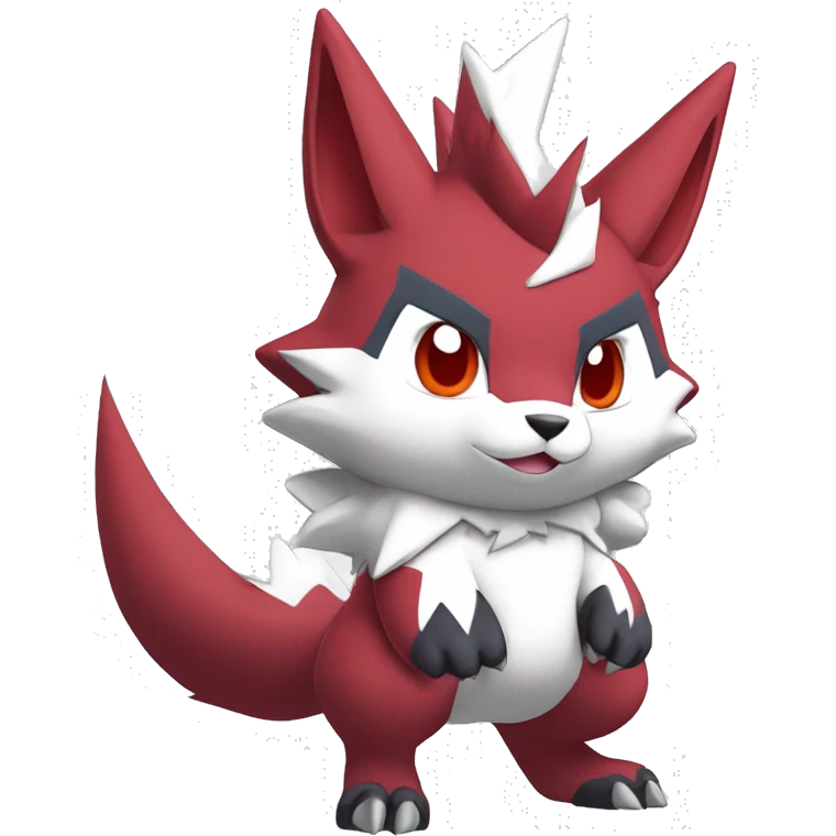 Anthro Cool Edgy Cute Chibi Shiny Zangoose-Zoroark-Fakemon-Pokémon Full Body Detailed High Quality emoji