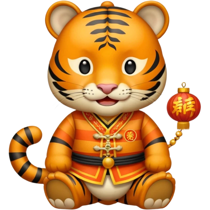 Chinese new year 老虎，我要有新年气氛的… 背景可以加屋子等吗… 可以加 新年快乐 2026 字眼吗 emoji