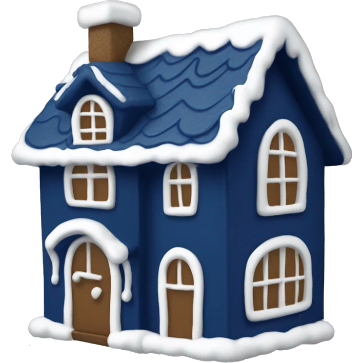 Navy blue gingerbread house emoji