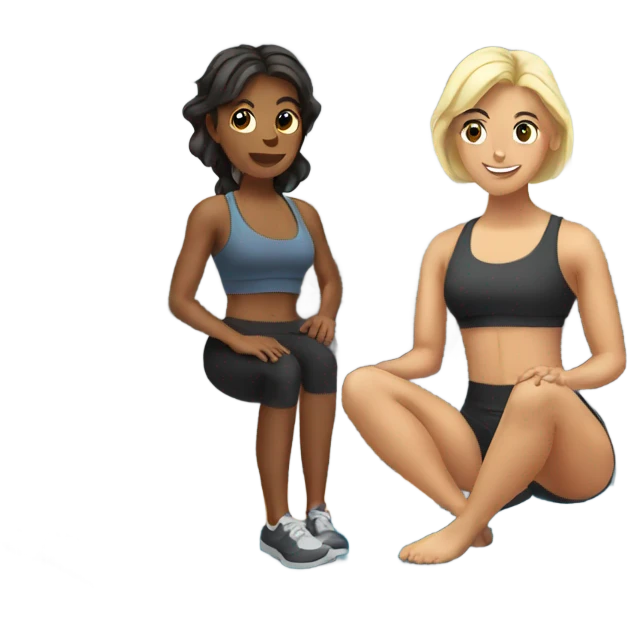 woman working out with friend emoji