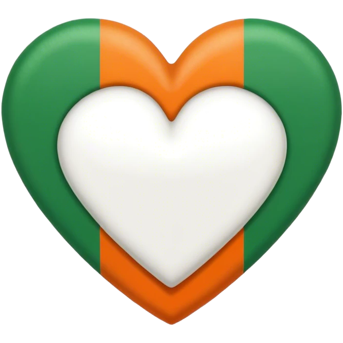 Emoji heart cutout of Irish flag emoji