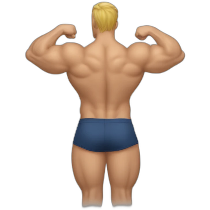 Caucasian Muscularmale large round butt emoji
