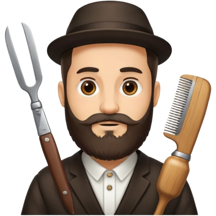 Rabbi cutting hair emoji