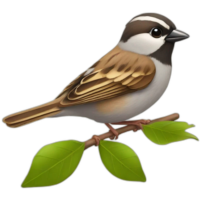 little bird Sparrow drinking tea emoji