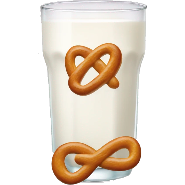 A glass of milk with a pretzel emoji