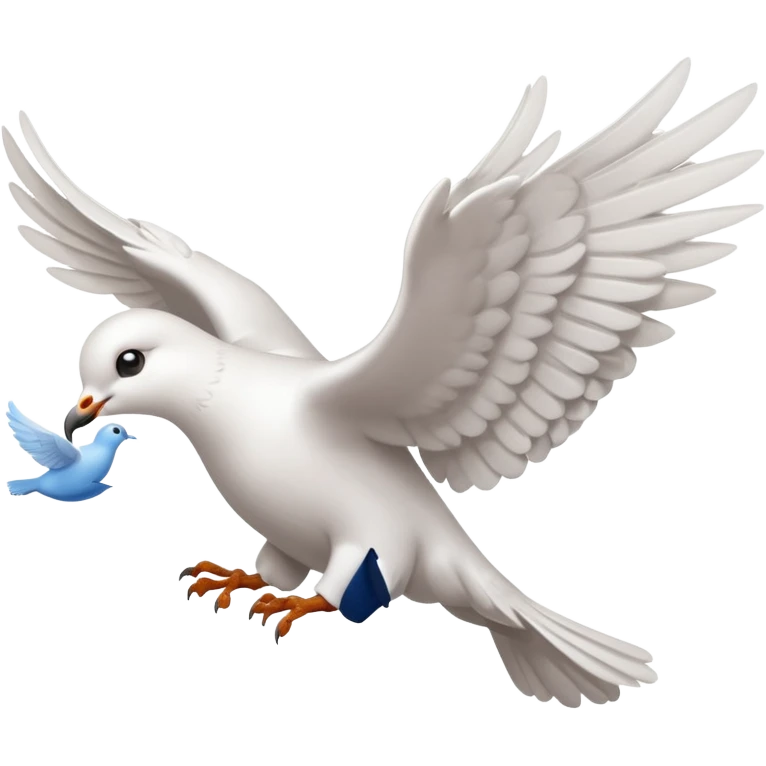 a dove flies with a letter in its paws emoji