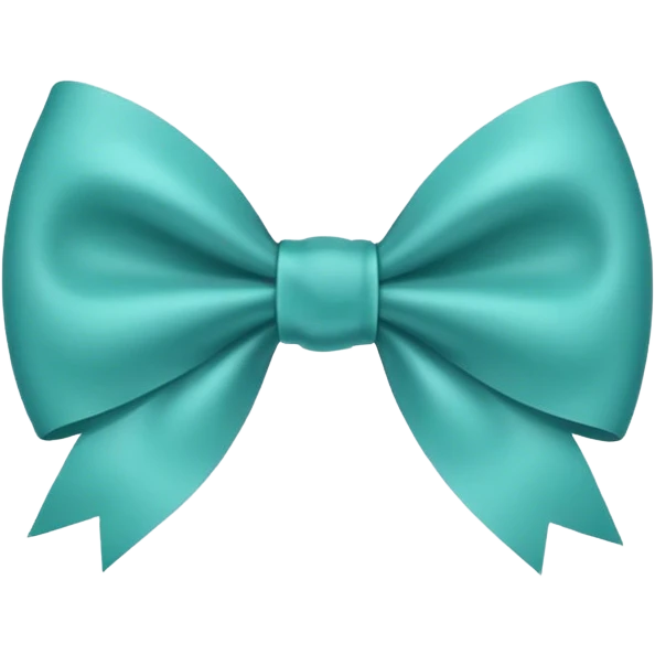 Preppy teal bow emoji