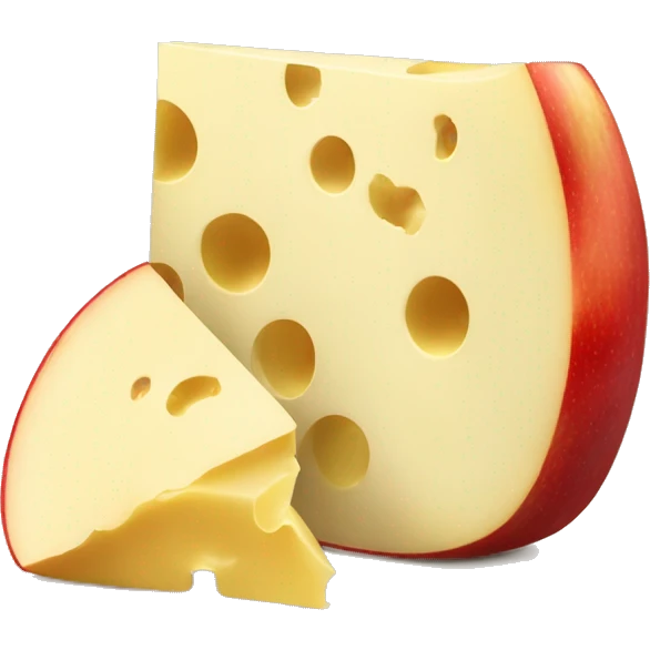 Apple and sliced cheese  emoji
