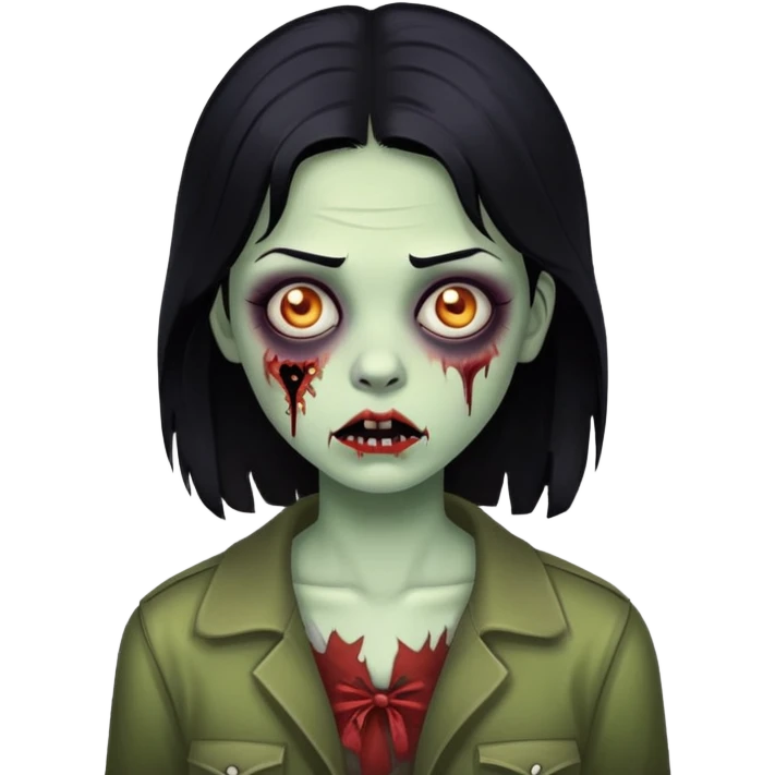 girl zombie  with black hair emoji