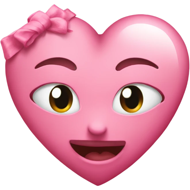 Corazón rosa con moño emoji