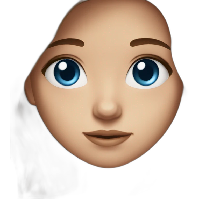 Girl blue eyes long brown hair emoji