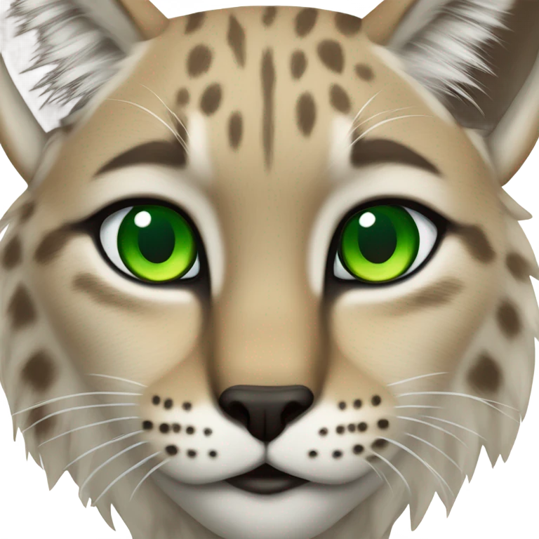 female lynx with green eyes emoji