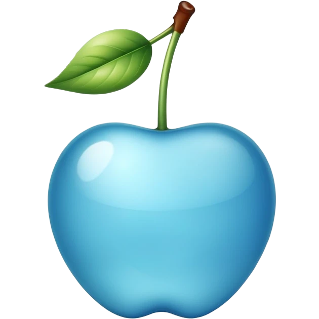 Shiny light blue cherry emoji