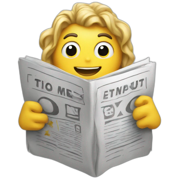a  cartoon star holding a newspaper emoji