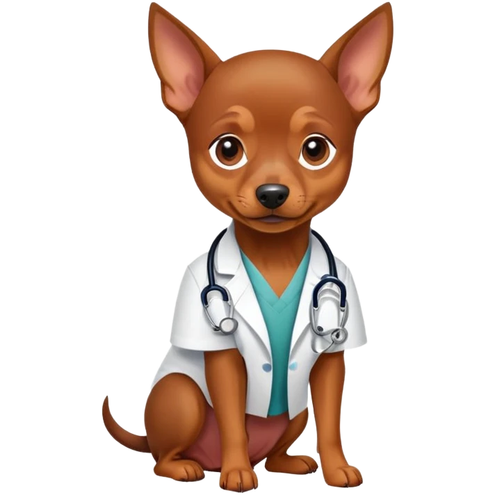 pinscher mini cute doctor emoji