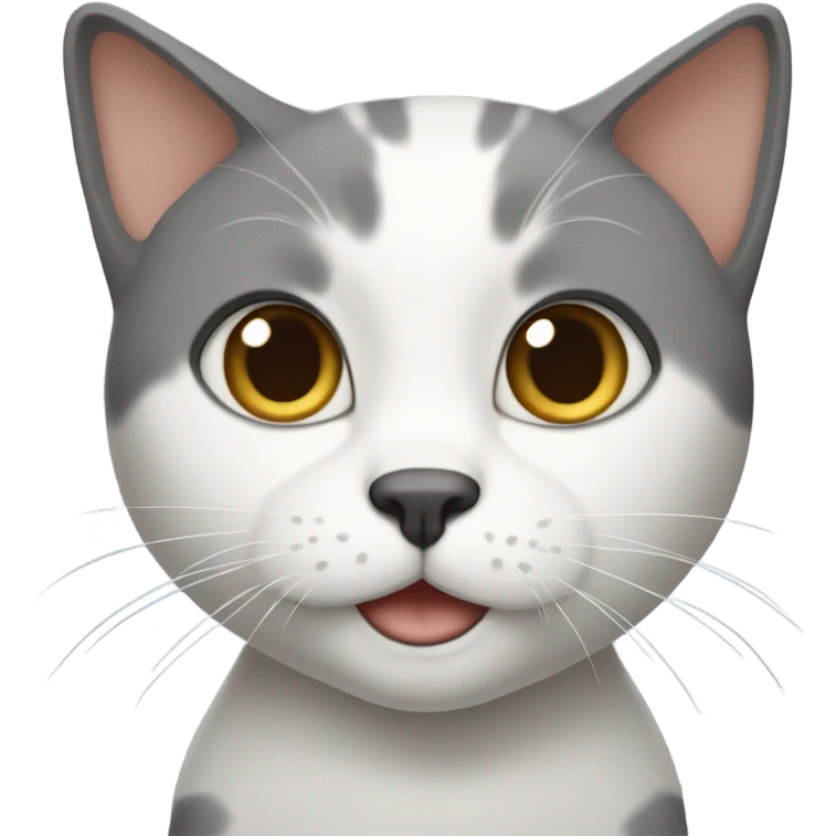 Gray and white short hair cat emoji