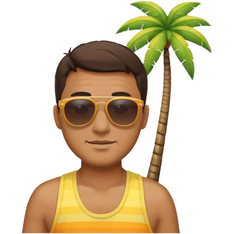man with sunglasses and beachwear emoji