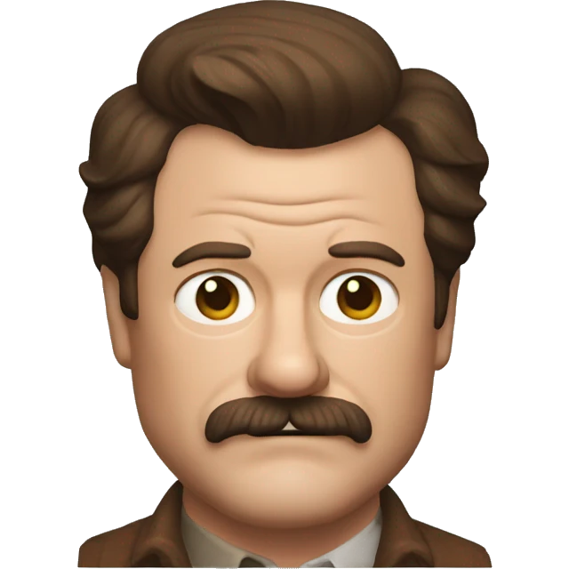Ron Swanson smiling with a steal  emoji
