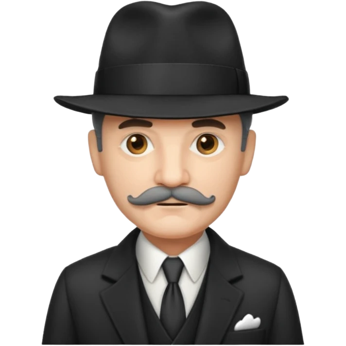 Mobster with Suit with grey mustach and hat emoji