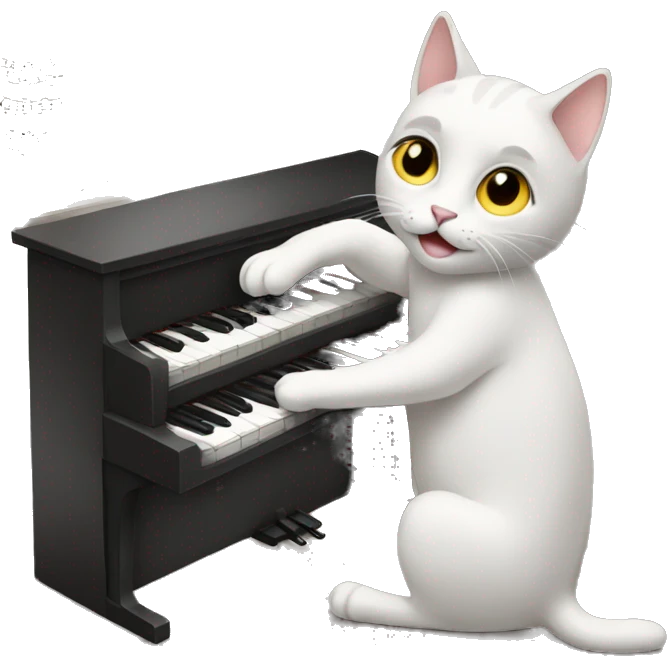 Cat playing piano emoji