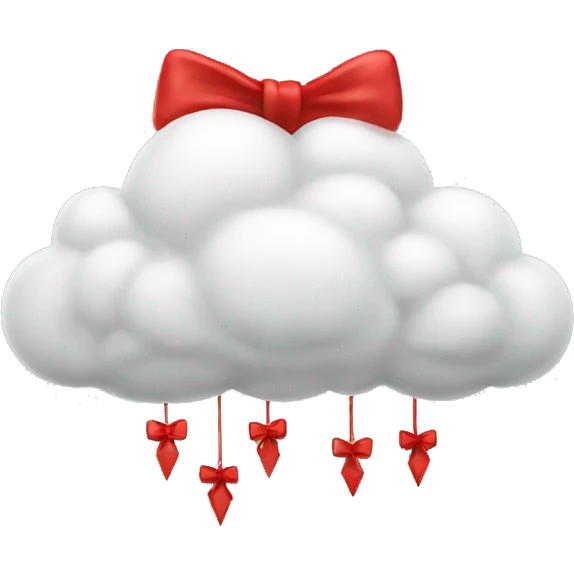 Cloud with red bows hanging  emoji