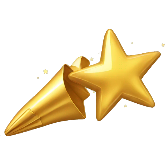 Golden shooting star emoji