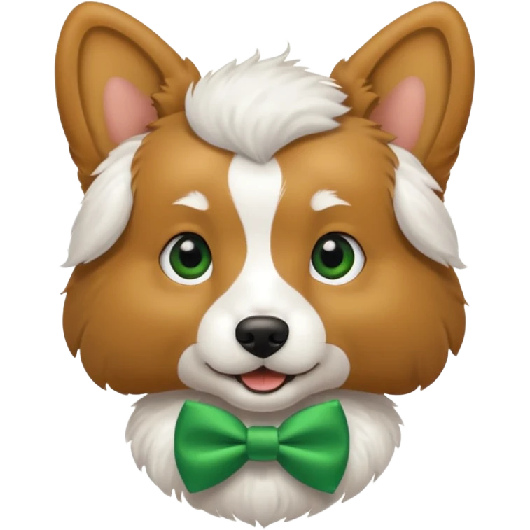 dog with a green bow tie emoji