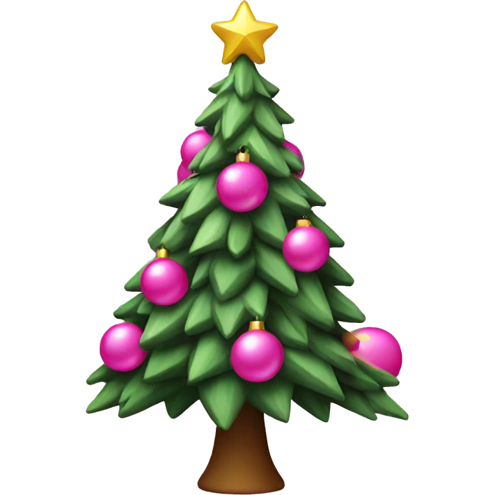 Christmas tree with pink decorations  emoji