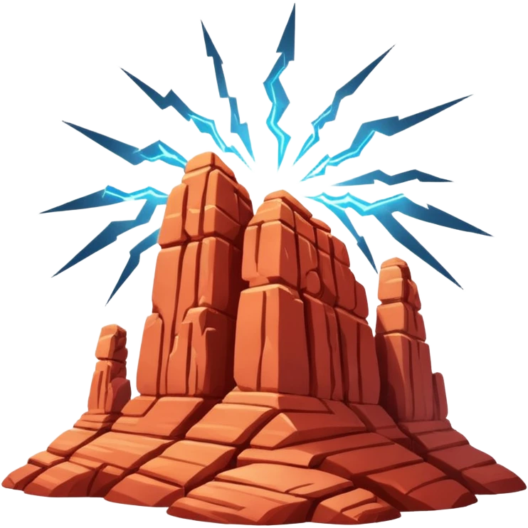 create a red rock style thunder emoji