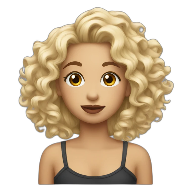 Rubia rizos tatoo emoji