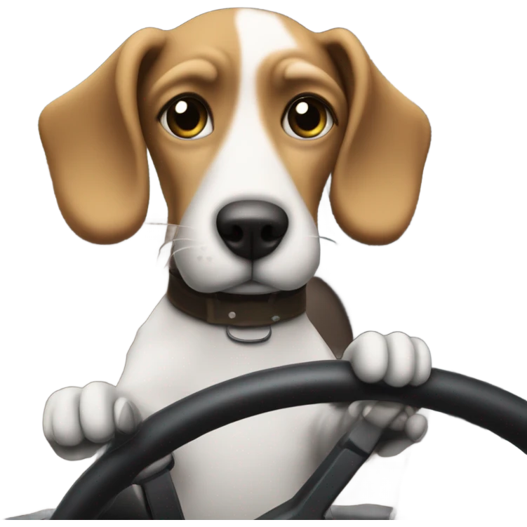Dog driving a van emoji