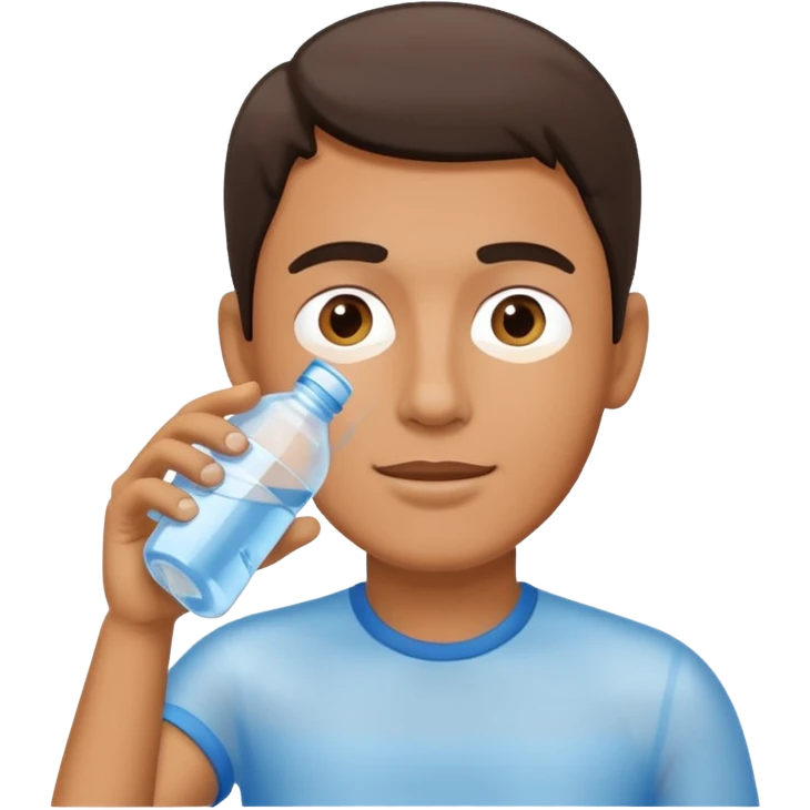 man drinking water from a bottle emoji