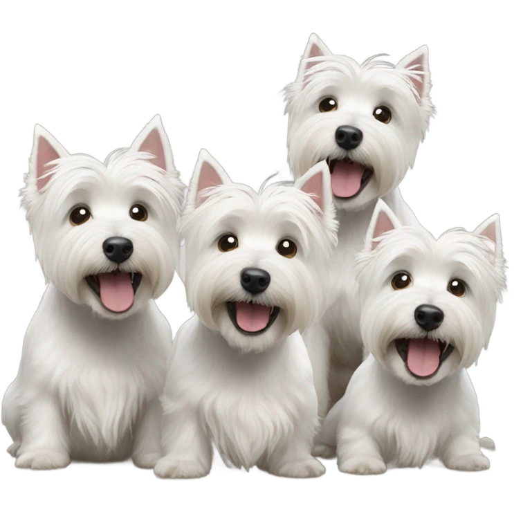 3 happy westie dogs emoji