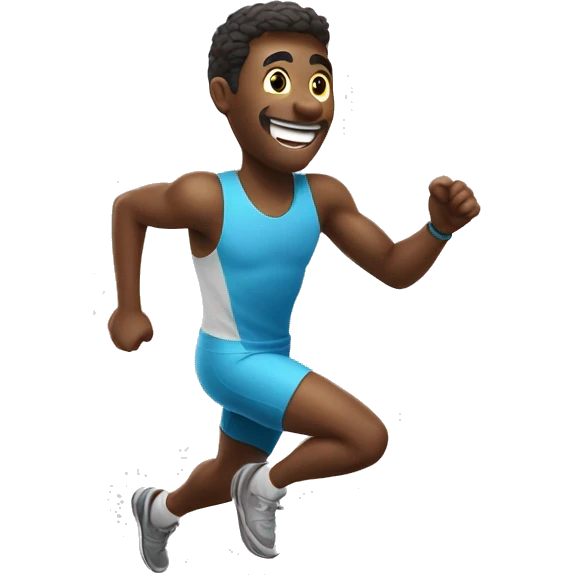 Happy man running a sprint on holidays emoji