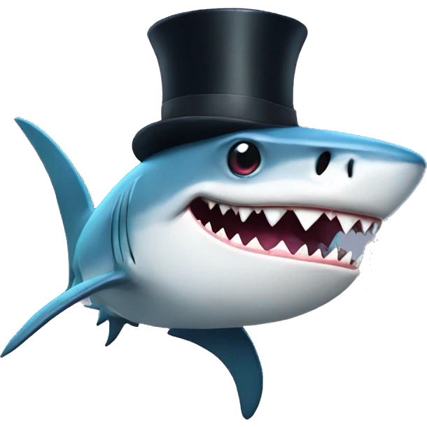 shark with tophat emoji
